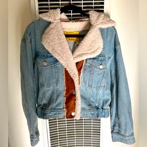 Stitch & Feather Denim Suede Jacket, Size Small